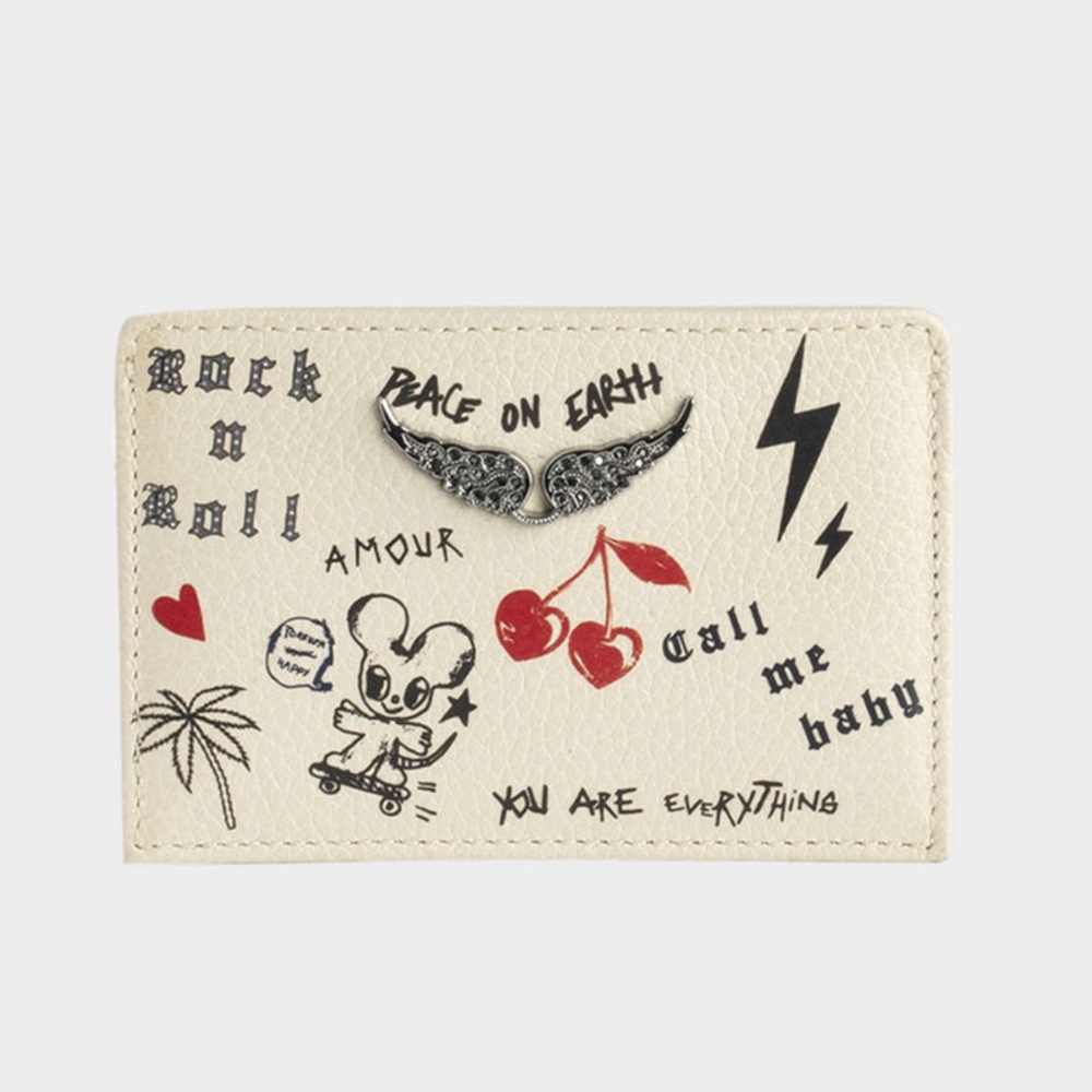 Zadig & Voltaire Love cardholder wallet hand painted